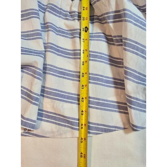 Ellos Womens Striped Button-Front Belted  Short-Sleeve Dress pockets Size‎ 4X - Picture 10 of 11